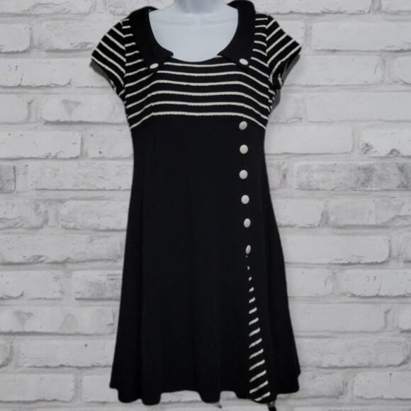 Voodoo Vixen Sailor Style Rockabilly Goth Dress Womens Size Large - Picture 1 of 4